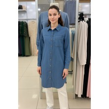 61034 Önden Düğmeli Tek Cepli Spor Tansel Tunik #03-25#