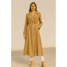 25223 Önü Düğmeli Kolu Düğme ve Kat Detaylı Önü Cepli Beli Bağlamalı Giy Çık Kap #03-25#