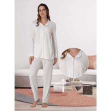 Dvina Effortt Lohusa Puantiyeli Pijama Takımı Ekru - Pembe - 6018