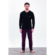 Estiva %100 Pamuk Iki Iplik Uzun Kol Erkek Pijama Takım