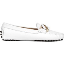 Kadın Siyah Tokalı Deri Babet