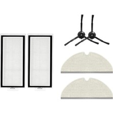 Roborock Q5 Pro,q5 Pro Plus Uyumlu Fırça,hepa Filtre,mop Paspas Yedek Parça Seti-Siyah 6 Parça