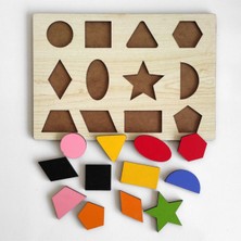 Eğitici Ahşap Geometrik Şekiller Bultak Seti Çocuklar Için Renkli ve Eğlenceli