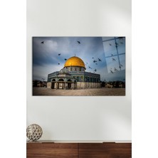 Katar Mescid-I Aksa Yatay Cam Tablo, Modern Ev Ofis Dekoru, Hediyelik Duvar Dekorasyonu Kırılmaz Cam