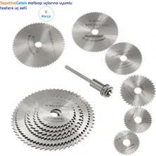 Sepetinegelsin Metal 6 Parça Mini Matkap Ucu Ahşap Kesme Yuvarlak Çelik Bıçak Disk Testere Seti Kiti