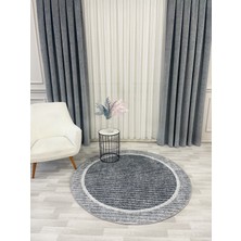 Brillant Gri Renk Iskandinav Tarzı Kaymaz Taban Sisal Görünüm Daire Halı