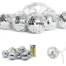 Renkli Mini Disko Topu Dekoratif Süsleme, 2 Metre, 10'lu LED Dizesi