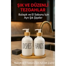 2’li Sabunluk Seti Bambu Kapaklı Çok Amaçlı Sıvı Sabun ve Deterjan Şişesi 500 ml