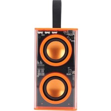 Techno Stock Bluetooth Hoparlör Şeffaf Mecha Rgb Işıklı Çift Hoparlör 5.0 Bluetooth