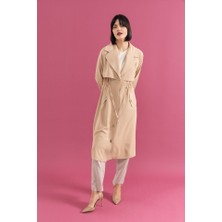 25224 Beli Bağlamalı Belden Aşağı Çıtçıt Detaylı Cepli Günlük Giy-Çık Ceket #05-25#