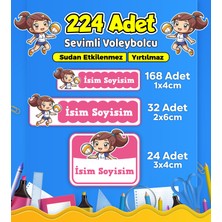 Voleybol Temalı Okul Kreş Kişiye Özel Isim Etiket Seti - Model 542