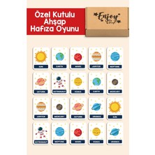 Uzay Temalı Ahşap Hafıza Kartları, Eğitici ve Eğlenceli Zeka Geliştirici Oyuncak