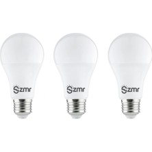 Zmr 102/B.30 3'lü Paket LED Ampul 9W Günışığı 3000K E27 Duylu Enerji Tasarruflu Uzun Ömürlü