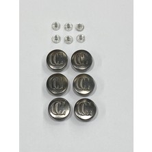 Kot Mont Düğmesi / 2 cm / 6 Adet / Antrasit