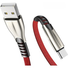 Metal Başlıklı Örgülü 1 M 3A Type-C Data & Hızlı Şarj Kablosu