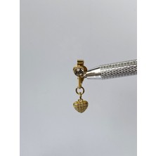 Çelik Göbek Piercing Mıknatıslı Sıkıştırmalı Zirkon Taşlı Kalp Figürlü Minimal Model