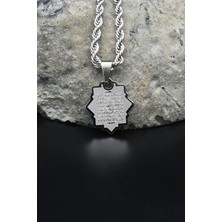 Ayetel Kürsi Yazlı Kolye Paslanmaz Çelik Zincir 3mm 902081