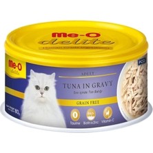 Meo Delite Tahılsız Soslu Ton Balıklı Yetişkin Konserve Kedi Maması 80 gr