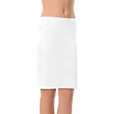 Kadın Beyaz Kısa Dizüstü Jüpon Etek