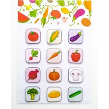 Çocuklar Için Sebzeleri Öğretici Hafıza Güçlendirme Kartı Etkinliği