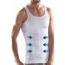 Erkek Beyaz 1 Beden Küçük Gösteren Toparlayıcı Korse Atlet