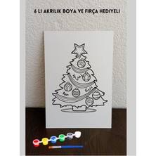 Yılbaşı Ağaç Ahşap Boyama Seti, Çocuklar Için Eğlenceli Etkinlik