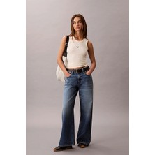 Calvin Klein Jeans Kadın Modal Fitilli Beyaz Bluz LV044C900G-PBA