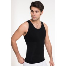 Erkek Siyah Renk Toparlayıcı Iki Beden Göbek Incelten Korse Atlet Erkek Korsesi