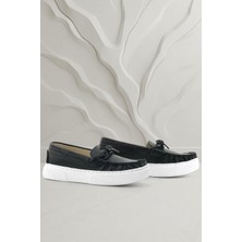 Rakerplus Siyah Cilt Ekstra Hafif Çocuk Makosen Ayakkabı