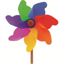 7 Kanatlı Rüzgar Gülü, 21 cm Çap, Canlı ve Hareketli Dekorasyon Ürünü