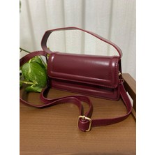 Bordo Kadın Kalıp El ve Omuz Çantası