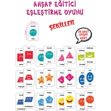 Sevimli Şekiller Ahşap Hafıza Kartları, 12 Şekil, 24 Kart, Türkçe-Ingilizce Öğrenme Oyunu