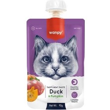 Wanpy Taze Ördekli ve Bal Kabaklı Et Ezmesi Doğal Kedi Ödülü 90 gr
