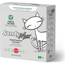 Sandy Max Triple Action Tozsuz Topaklanan Bentonit Doğal Kedi Kumu 10 kg