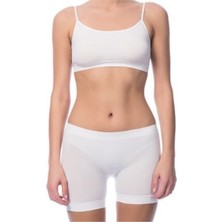 3 Adet Dikişsiz Şort-Tayt Beyaz 2029