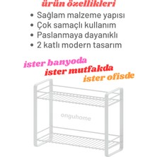 Tezgah Üstü Metal Organizer Raf Banyo Düzenleyicisi Mutfak Rafı Baharatlık Makyaj Standı Ofis Raf