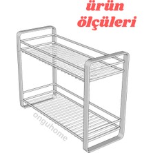 Tezgah Üstü Metal Organizer Raf Banyo Düzenleyicisi Mutfak Rafı Baharatlık Makyaj Standı Ofis Raf