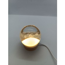 3D Gezegenler Cam Gece Lambası, Sıcak Turuncu Renk, Dekoratif ve Şık Aydınlatma Ürünü