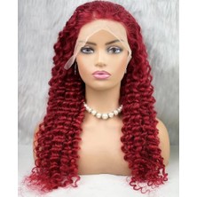 K&A Gerçek Front Lace Tül Peruk / Derin Dalgalı / Kızıl 70/75cm