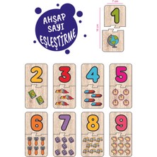 Rakamlar Ahşap Eşleştirme Puzzle, Öğretici ve Eğitici Oyun Seti
