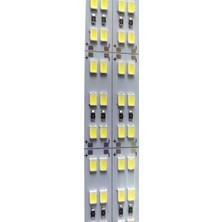 5730 Çift Sıra Alüminyum Çubuk LED Beyaz 12V 144 Ledli (1 Metre)