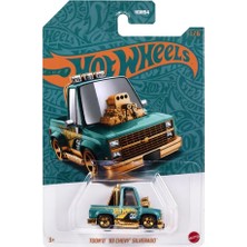 Hot Wheels Collectible Die-Cast Vehicle - Toon'd '83 Chevy Silverado Pickup Truck - Teal And Gold - HDH54-1/6