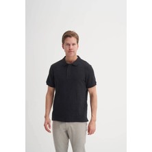 Cazador Polo Yaka Regular Fit Örme Dalga Desenli Tişört