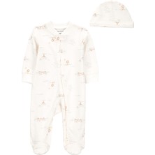 Erkek Bebek Ekru Tulumlu Set