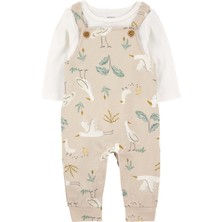 Bebek Ekru Salopet Set