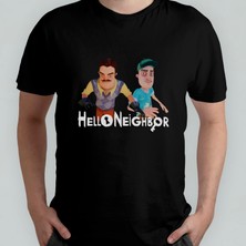Pixxa Secret Neighbor Hello Neighbor Unisex %100 Pamuklu Bisiklet Yaka T-Shirt Model 1