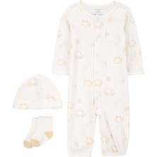 Bebek Ekru Tulumlu Set