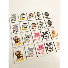 Sevimli Hayvanlar Hafıza ve Eşleştirme Ahşap Puzzle Oyunu