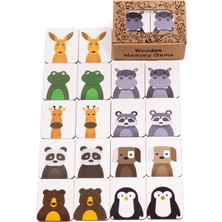 Sevimli Hayvanlar Ahşap Eşleştirme Kartları Montessori Eğitici Oyuncak