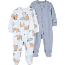 Erkek Bebek Mavi 2li Uyku Tulumu